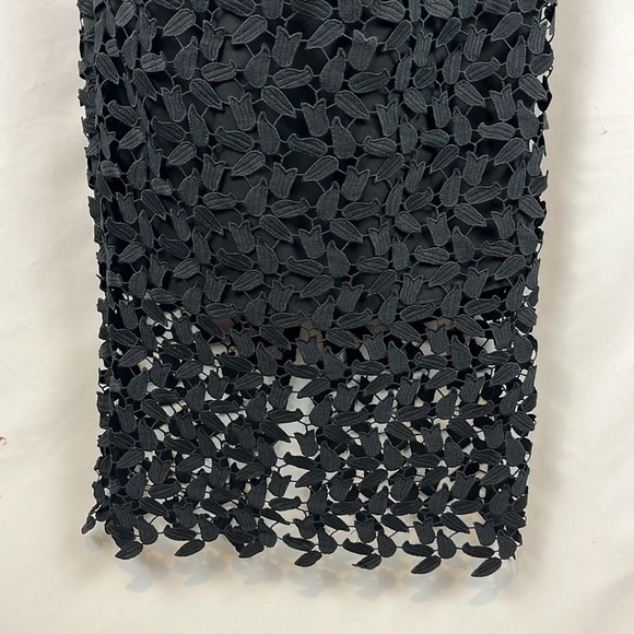 Bardot Liana Leaf Lace Overlay Lined Sleeveless Midi Black Dress Size S - 4 - Picture 6 of 16